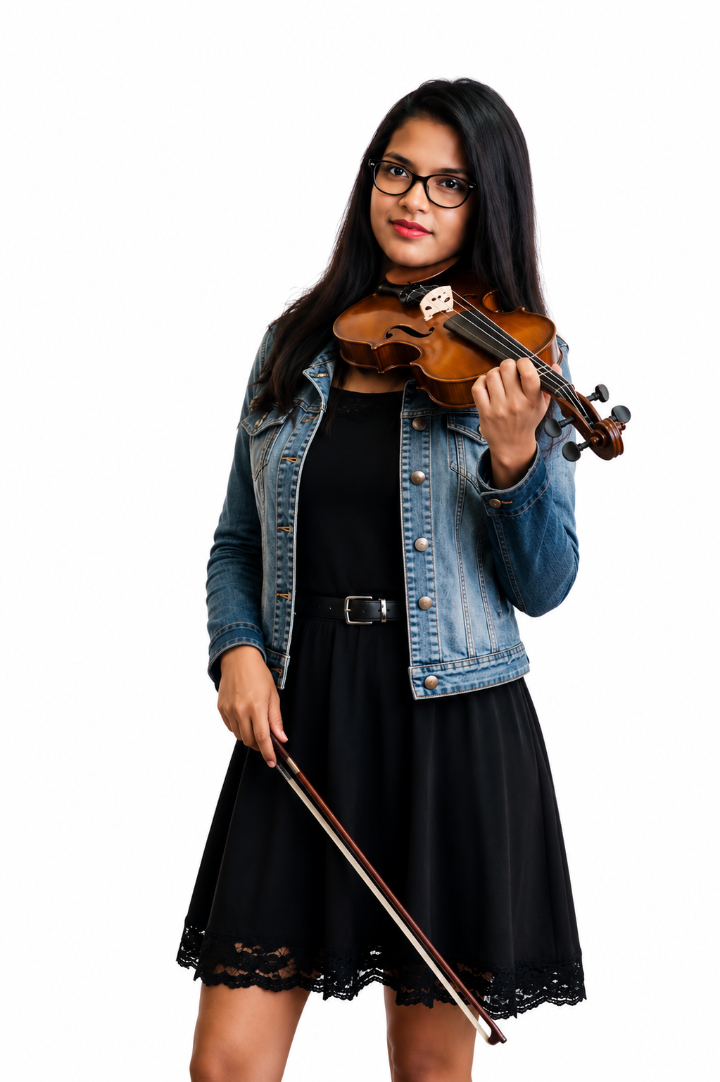 Bella, violin tutor at The Amateur Musician (temporary AI-enhanced placeholder photo)